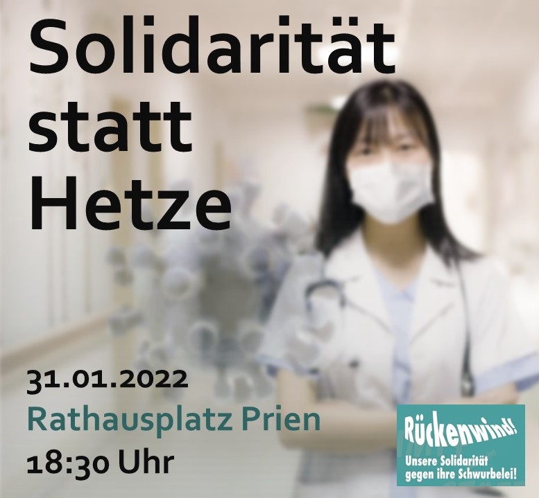 Solidarität statt Hetze, 31.01.2022, Rathausplatz Prien, 18:30 Uhr